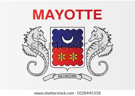 Mayotte national flag. Department of Mayotte vector illustration symbol.