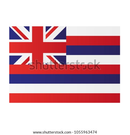 Hawaii national flag on white background texture. Vector illustration state symbol.