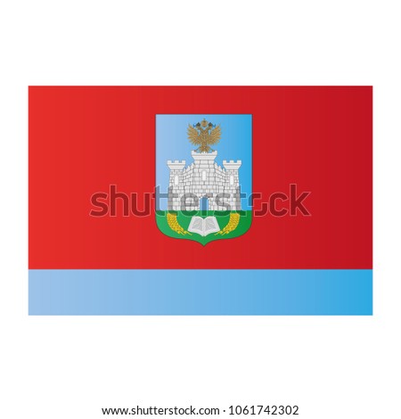 Oryol Oblast national flag on white background texture. Vector, illustration, symbol federal subject of Russia.
