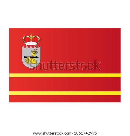 Smolensk Oblast national flag on white background texture. Vector, illustration, symbol federal subject of Russia.