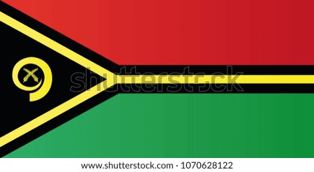 Vanuatu national flag. Republic of Vanuatu vector illustration symbol.