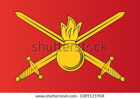 Ensign Russian Ground Forces Flag. State Vector Illustration Symbol.