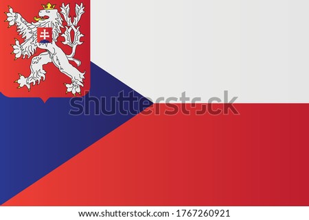 Naval Ensign of Czechoslovakia.
(1935–1955) national flag. State vector illustration czech and slovak history symbol. Сток-фото © 