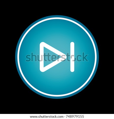 Skip to the end or next file track chapter button blue vector icon