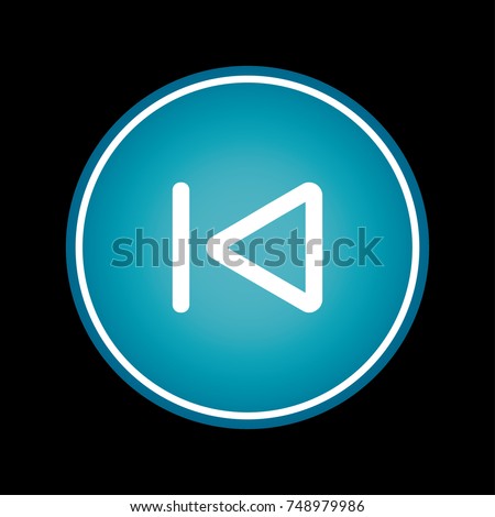 Skip to the start or previous file track chapter button blue vector icon