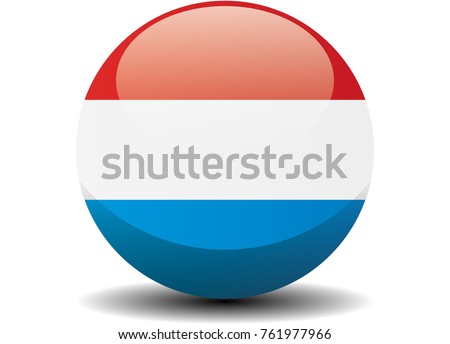 Luxembourg national circle button flag background texture. Vector illustration.