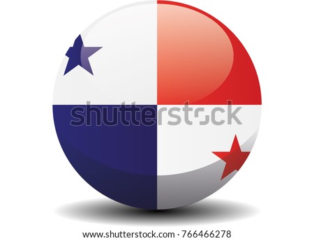 Panama national circle button flag background texture. Vector illustration.