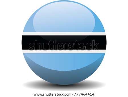 Bostwana circle button flag background texture. Vector illustration.