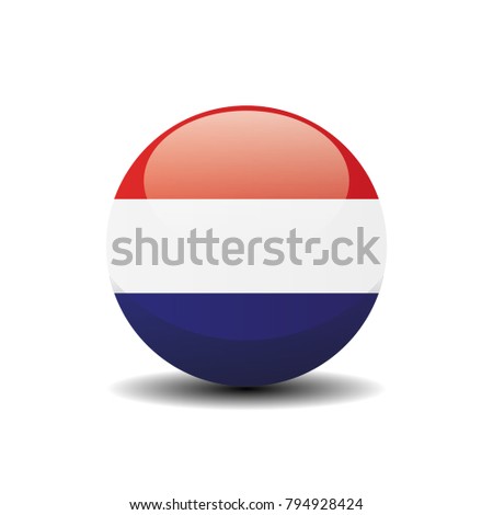 Caribbean Netherlands. Bonaire, Sint Eustatius, and Saba national circle button flag background texture. Vector illustration.