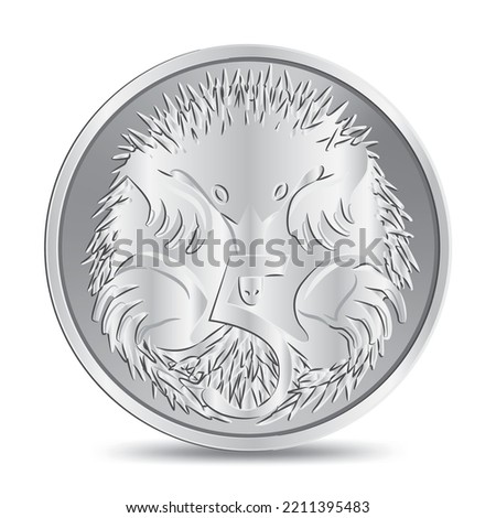 Australian Five cent coin isolated on white background in vector illustration