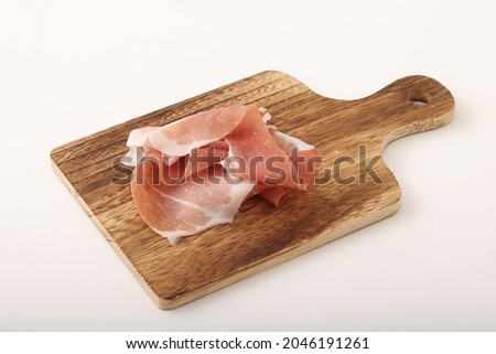 Image of Italian prosciutto (raw ham) Stok fotoğraf © 