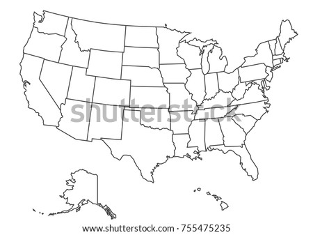 Detailed USA Map on Green Background with Shadows (EPS10 Vector)