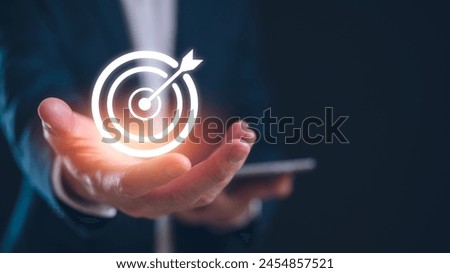 Similar – Image, Stock Photo Hold the arrow in your hands which indicates back