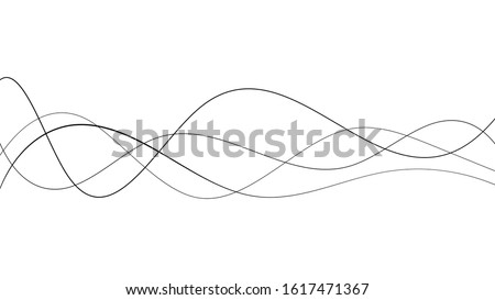 Abstract curved black long lines on white Foto d'archivio © 