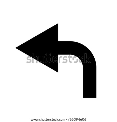 Black curved arrow to left