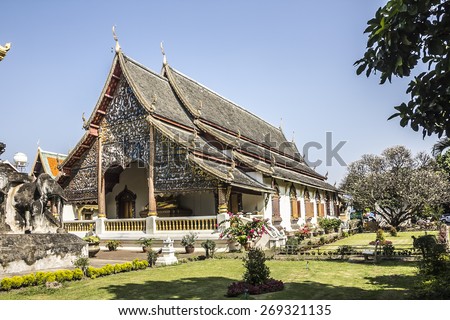 Wat Chiang Man, an ancient buddhist temple at Chiang Mai, Thailand.