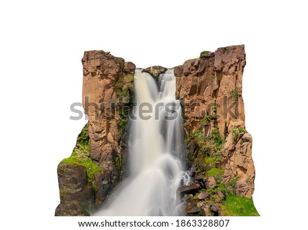 Similar – Image, Stock Photo Amazing waterfall in mountainous terrain in winter