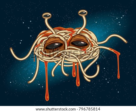 Flying Spaghetti Monster in Outer Space
