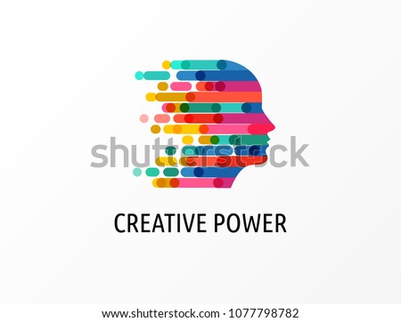 Brain, Creative mind, learning and design icons. Man head, people symbols - stock vector