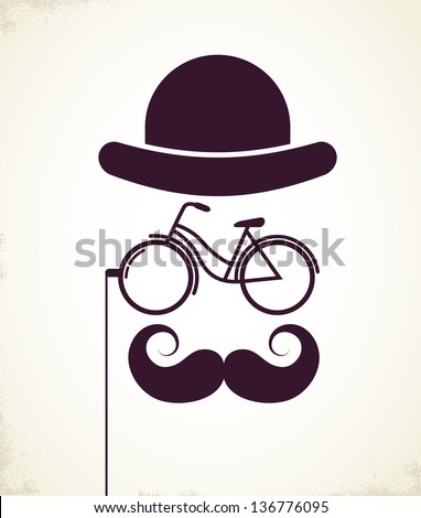 Gentlemen with Bicycle eyeglass – vintage style poster