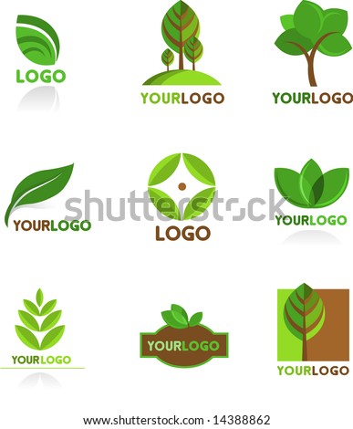 collection of nature logos and icons