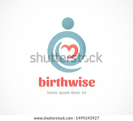 Birth, pregnant, family and baby care logo and symbol. vector design. 