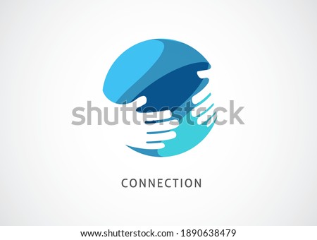 Cooperation Abstract Vector Sign, symbol and logo template. Handshake, network concept design