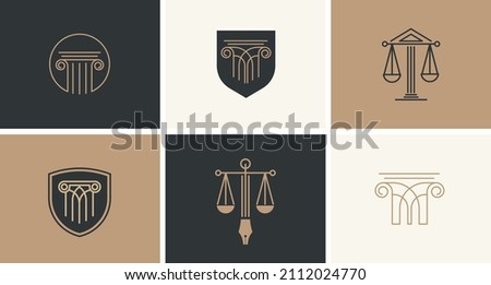 Law, finance, attorney and business logo design. Luxury, elegant modern concept design