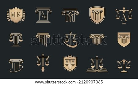 Law, finance, attorney and business logo design. Luxury, elegant modern concept design