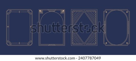 Art Deco frames minimalist collection. Modern minimal style illustrations. Elegant luxury borders and frames, vector templates design