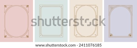 Art Deco frames minimalist collection. Modern minimal style illustrations. Elegant luxury borders and frames, vector templates design