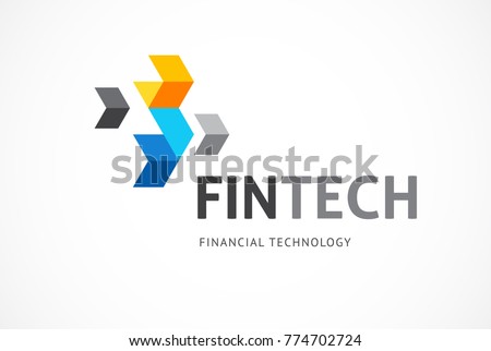 Modern logo innovative concept for fintech and digital finance industry