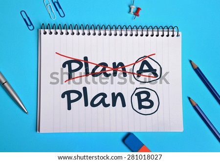 Plan A, Plan B word on notebook page