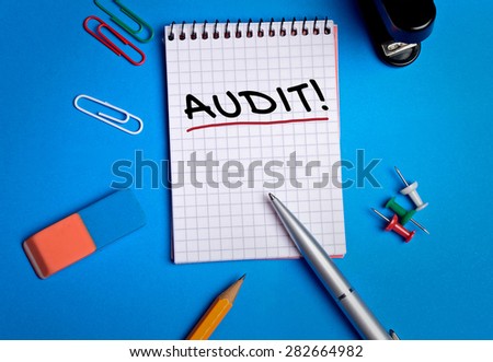 Audit word on notebook page