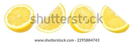 Similar – Image, Stock Photo Fresh lemon sliced in half on ice cubes. Citrus fruits