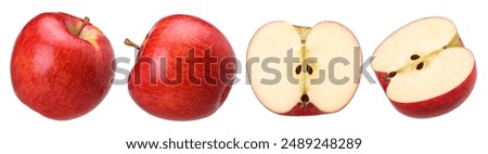 Similar – Foto Bild Isolierter roter Apfel auf orange-rotem Farbverlaufshintergrund