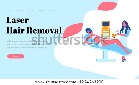 web page design templates for laser hair removal, cosmetology, medicine . Modern illustration concepts for website and mobile website development.