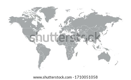 World map grey vector modern