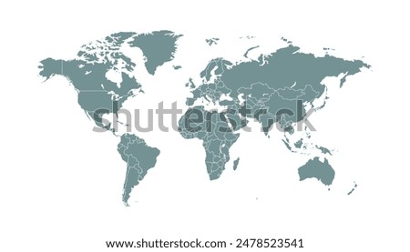 World map. Modern color map. Silhouette map	