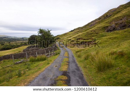 Similar – Image, Stock Photo Path through overgrown stone gate