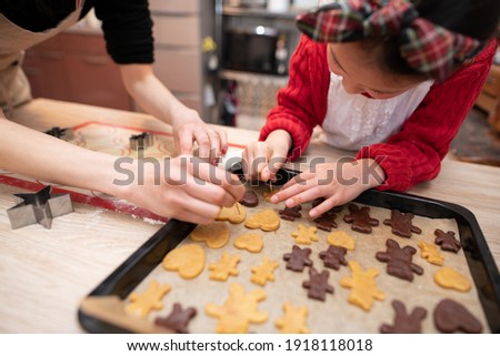 Similar – Image, Stock Photo Child making cookies at home