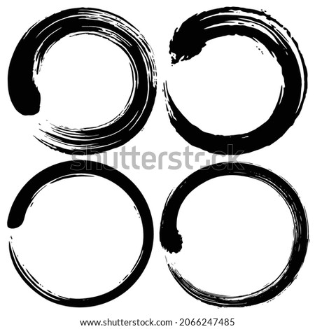 Enso Zen Circle Brush Vector Logo Illustration Set Collection Pack
