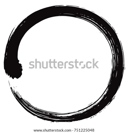 Enso Japanese Zen Circle Brush Vector Illustration Ink Vector
