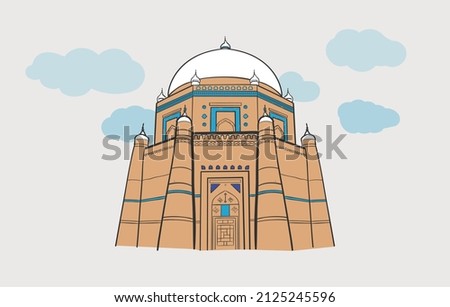 Multan Tomb monument vector illustration