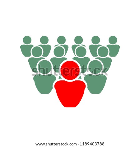 Vector Illustration: Be Different, Leader Concept, Out of Crowd.