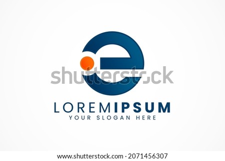 circular letter e logo template