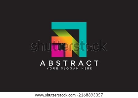 Abstract art square rhombus logo Design template icon, sign sucsess, symbol .Brand Identity for business company,technology,innovation,digital.Vector illustration