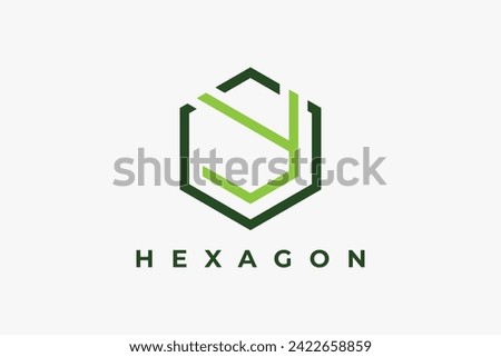 Isolated Letter Y on Hexagon Outline. Modern Logo Usable for Business, Company, Corporate, Branding, Identity, that related with Initial Y, tech, marketing, tech, finance. Creative Idea, Icon Template