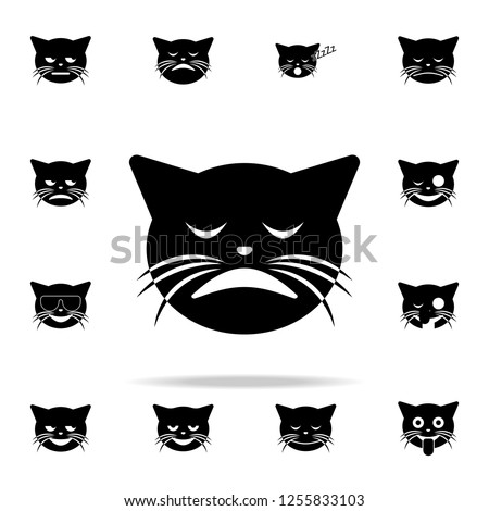 weary cat icon. cat smile icons universal set for web and mobile