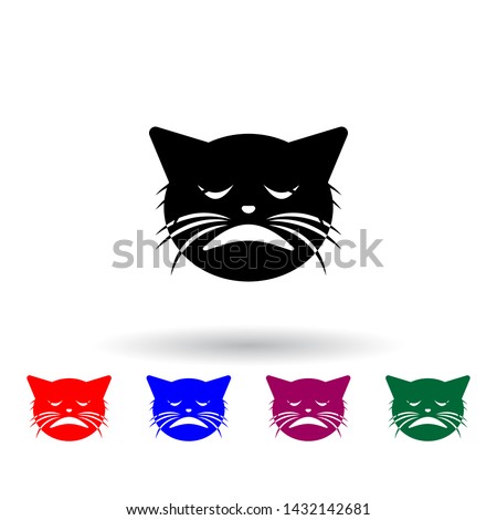 weary cat multi color icon. Elements of cat smile set. Simple icon for websites, web design, mobile app, info graphics